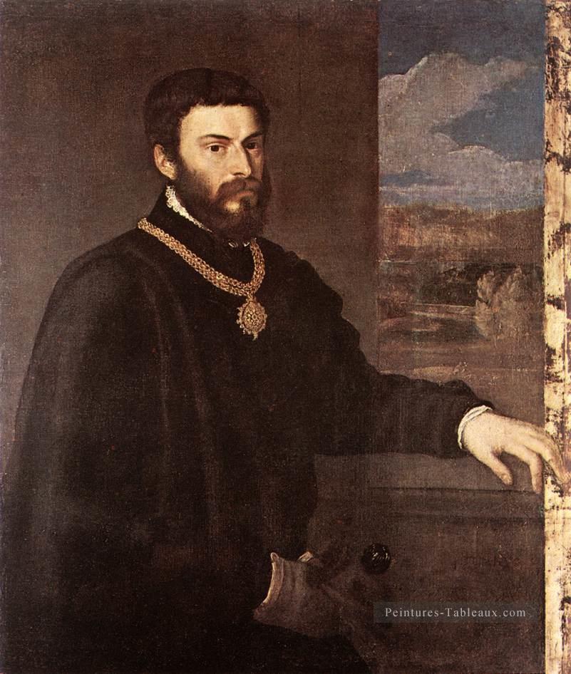 Portrait du Comte Antonio Porcia Tiziano Titien Peintures à l'huile